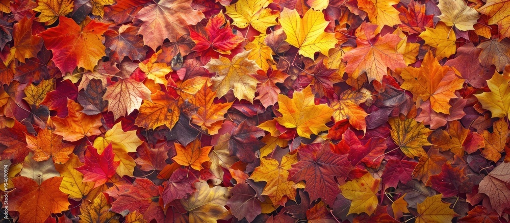 Vibrant autumn leaves background. with copy space image. Place for adding text or design Vibrant autumn leaves background. with copy space image. Place for adding text or design