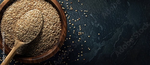 quinoa seed grain in a wood...