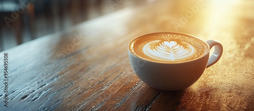 Close up of latte art in ho...