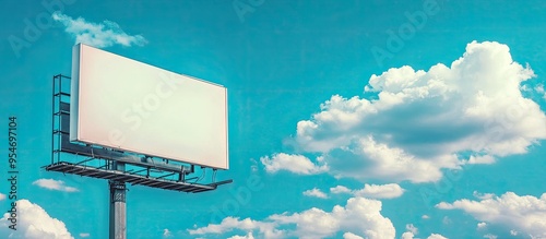 Empty billboard set against...