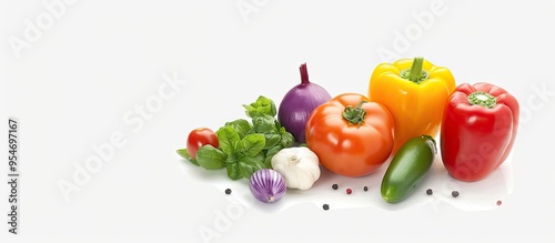 Wallpaper Mural Various vegetables on a white isolated background. with copy space image. Place for adding text or design Torontodigital.ca
