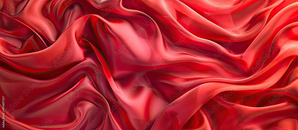 The fabric is pale red silk It features texture and a background pattern Silk fabric has a glossy sheen and distinct small horizontal folds She rests in gentle folds. with copy space image The fabric is pale red silk It features texture and a background pattern Silk fabric has a glossy sheen and distinct small horizontal folds She rests in gentle folds. with copy space image