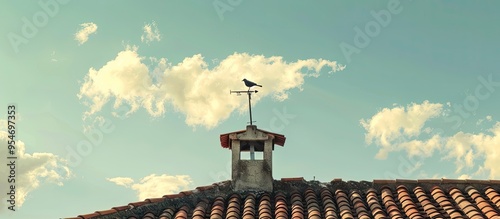 Weather vane on the rooftop...