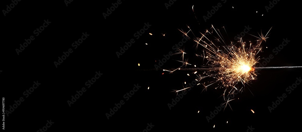 sparklers set against a black background. with copy space image. Place for adding text or design sparklers set against a black background. with copy space image. Place for adding text or design