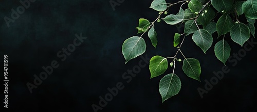 Birch leaves on a branch ag...