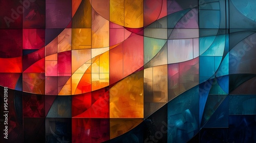 a colorful stained glass window.