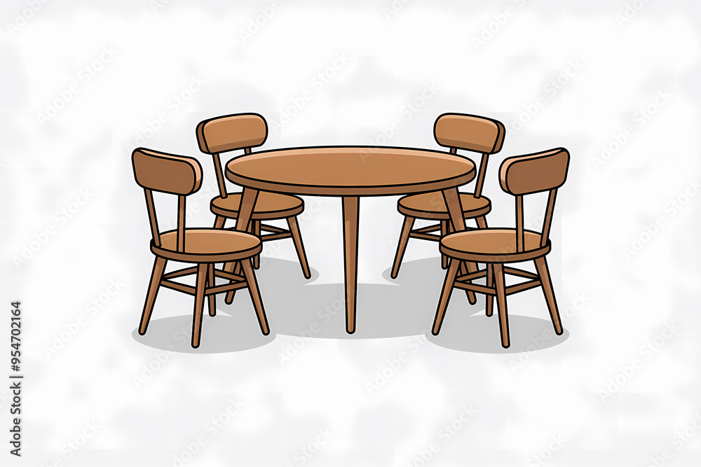 illustration of a table and chair illustration of a table and chair