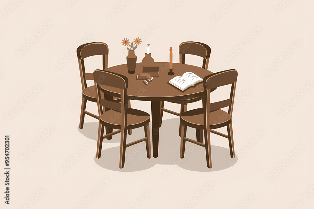 illustration of a table and chair illustration of a table and chair