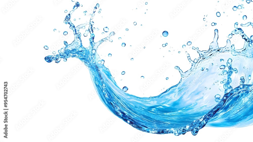 Blue Water Splash Isolated on White Background Blue Water Splash Isolated on White Background