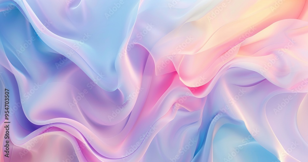 Fototapeta premium A vibrant abstract design featuring flowing pastel colors and soft textures, ideal for backgrounds or digital art.