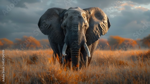 an elephant in a field