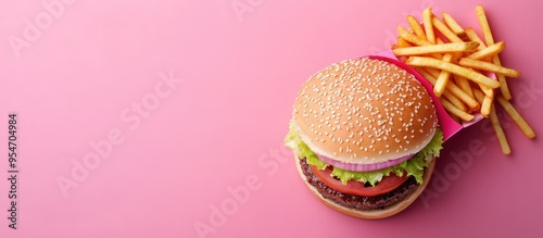 pink burger vegan fast food...