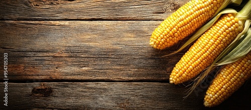 Fresh corn on the cob on a ...