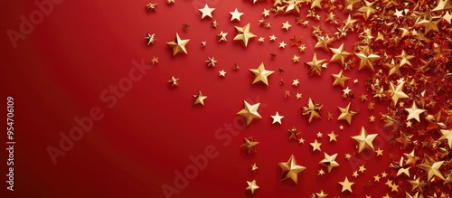 gold stars on a red backdro...