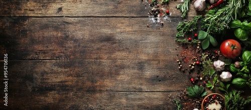 Food background on a dark b...