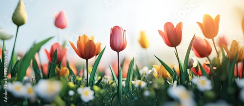 Spring flowers. with copy s...