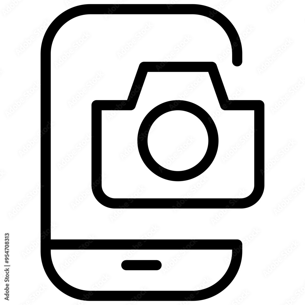 Camera application icon Internet application icon in thin line style vector illustration graphic design Camera application icon Internet application icon in thin line style vector illustration graphic design