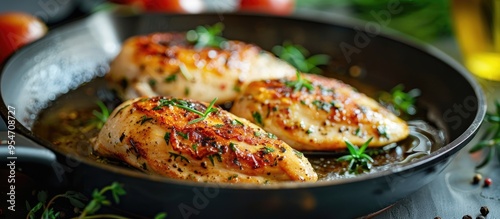 Chicken cutlets are pan fri...