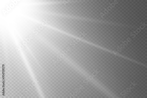 The effect of light and flash. Star and flare explosion.