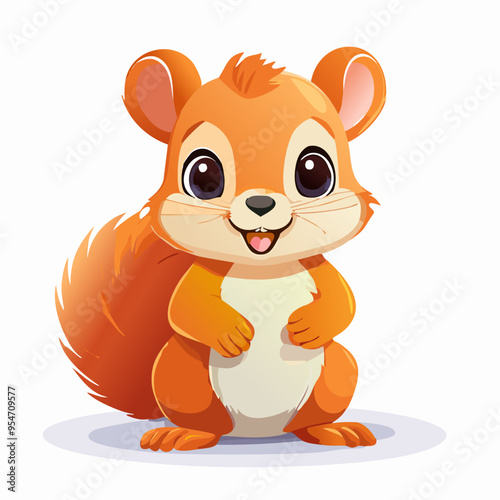 Squirrel Cute Small Cartoon Baby Animal Character
