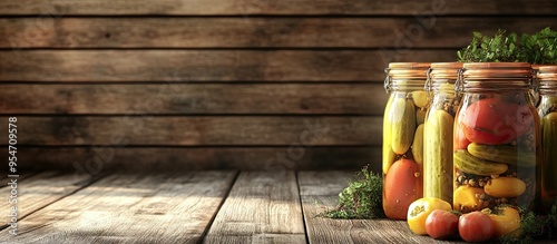 Jars of pickled vegetables ...