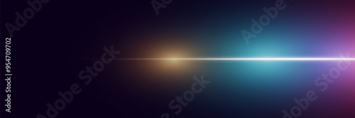 Magical lens flare. Neon line flash light effect.