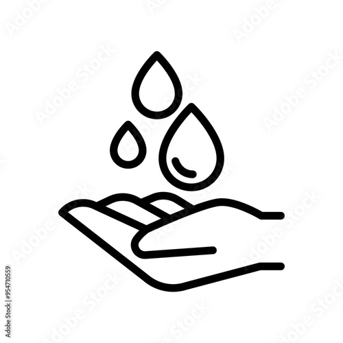save water icon in thin line style vector illustration graphic design