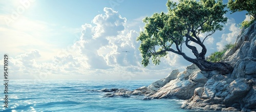 Cliff by the ocean. with co...