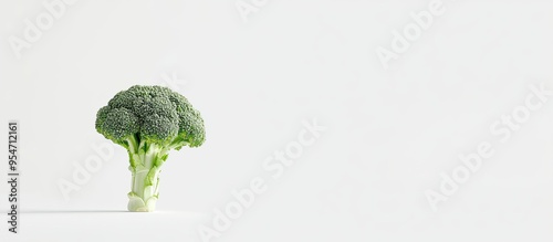 copyspace broccoli on a whi...