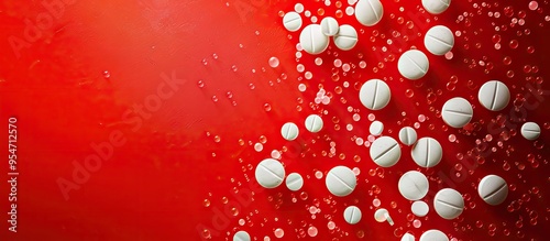 Several white tablets are a...