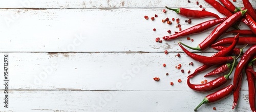 red hot chilies on a white ...