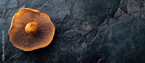 Top view of a mushroom on a...