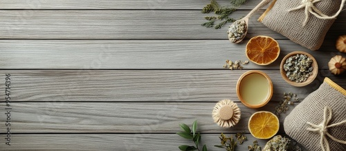 Flat lay arrangement featur...