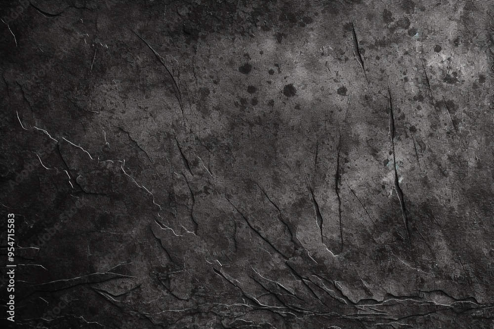 Naklejka premium Dark concrete textured wall background.black cement wall texture for interior design. dark edges.copy space for add text