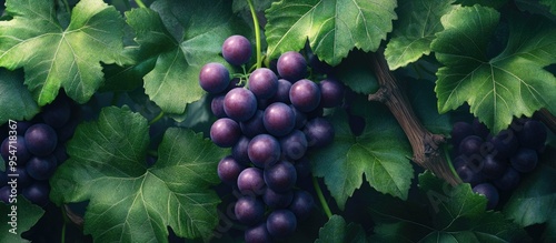 Bunch of grapes on the vine...