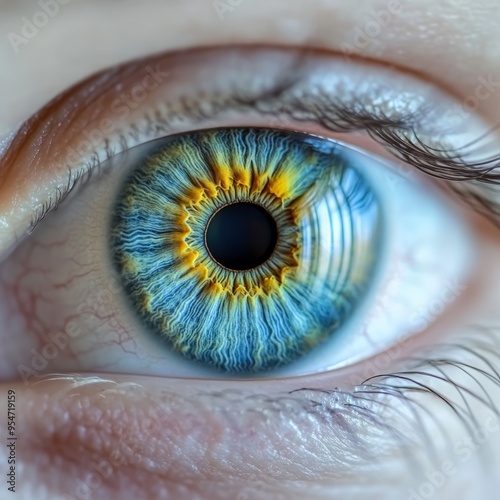 Close-Up View of a Human Eye, Exploring the Complexities, Intricacies of Vision and Beauty.