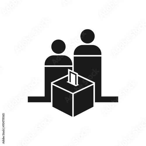 Election chart, voting graph icon flat style isolated on white background. Vector illustration