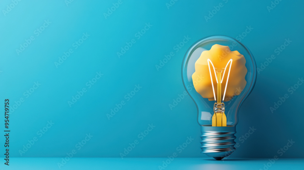 Close-up of a traditional light bulb with a filament, set against a blue background, symbolizing ideas and innovation. Close-up of a traditional light bulb with a filament, set against a blue background, symbolizing ideas and innovation.