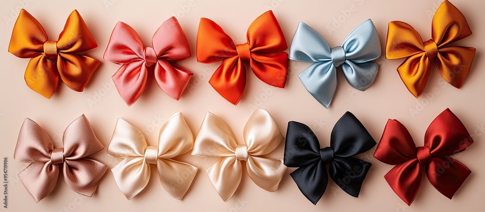 Design ribbon bow set. with copy space image. Place for adding text or design Design ribbon bow set. with copy space image. Place for adding text or design