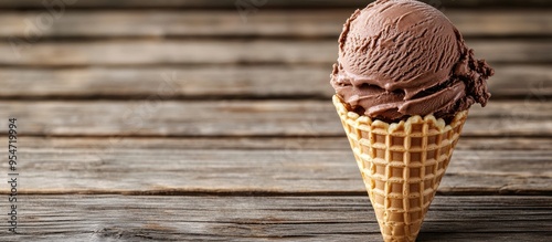 Chocolate ice cream in a wa...