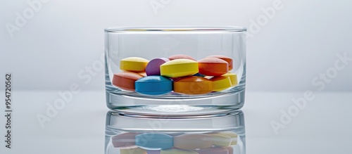 Colorful pills are position...