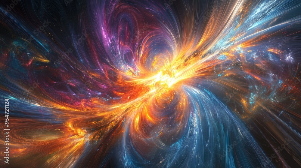 Ethereal glow emanating from abstract shapes Ethereal glow emanating from abstract shapes