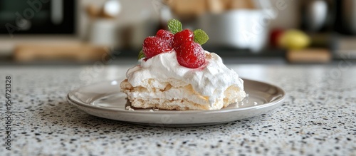 Homemade Pavlova on a plate...