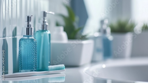 Wallpaper Mural Close up of a toothbrush with toothpaste bathroom. Torontodigital.ca