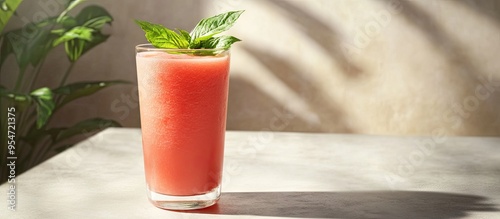 A glass of fresh watermelon...