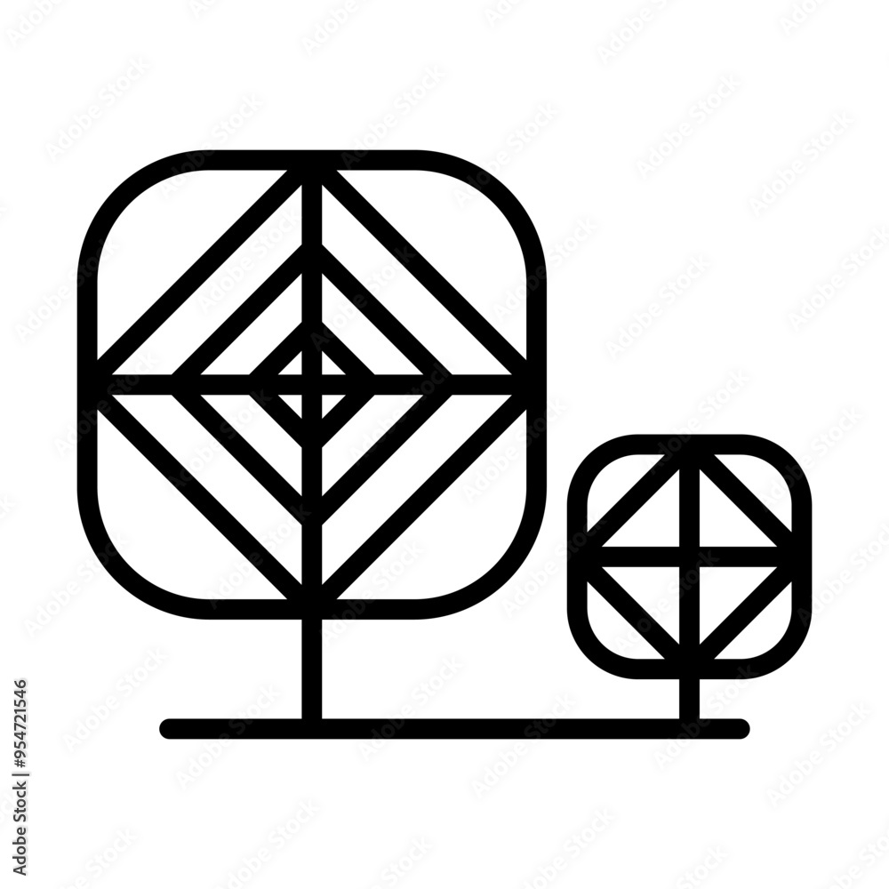 Tree icon in thin line style vector illustration graphic design Tree icon in thin line style vector illustration graphic design