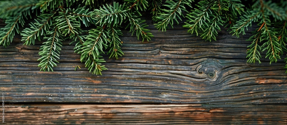 Juniperus on a wooden surface. with copy space image. Place for adding text or design Juniperus on a wooden surface. with copy space image. Place for adding text or design