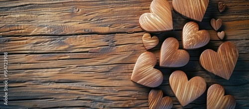 Handcrafted wooden hearts o...
