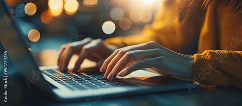 Close up of female hands ty...