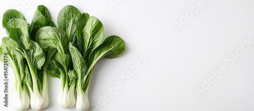 Baby pak choi against a whi...